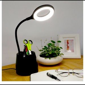 Led desk lamp with usb charger built in